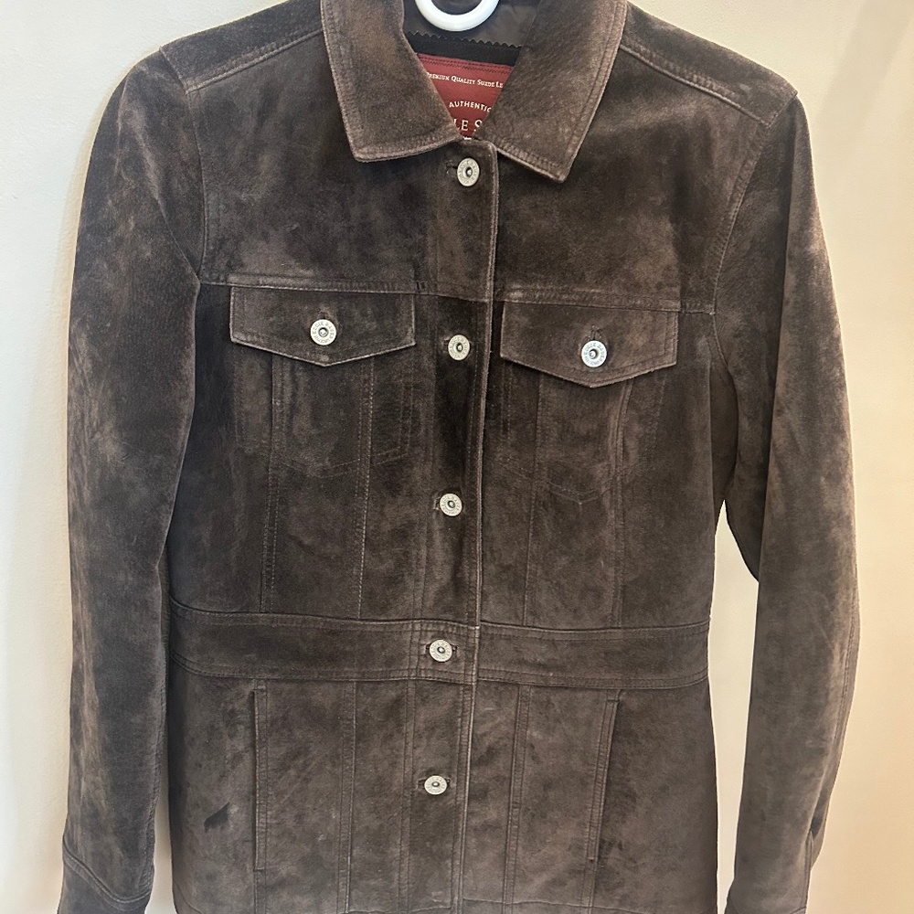 Eddie Bauer Brown Seattle Suede Coat Jacket Smal